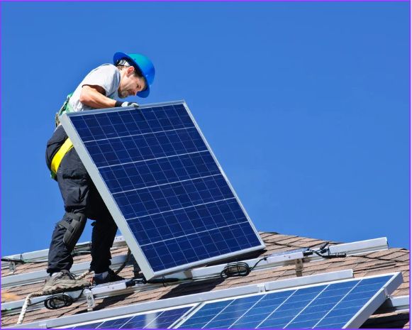 Residential rooftop solar installation
